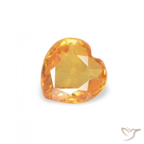 0.38ct 天然 中橙 蓝宝石, 心形, VVS