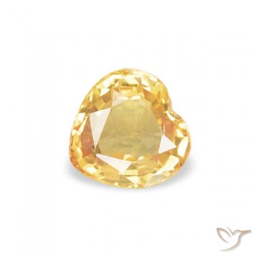 0.43ct 天然 黄金色 蓝宝石, 心形, VVS