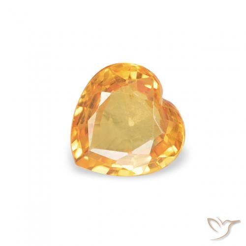 0.39ct 天然 Medium Light-Orange 蓝宝石, 心形, VVS