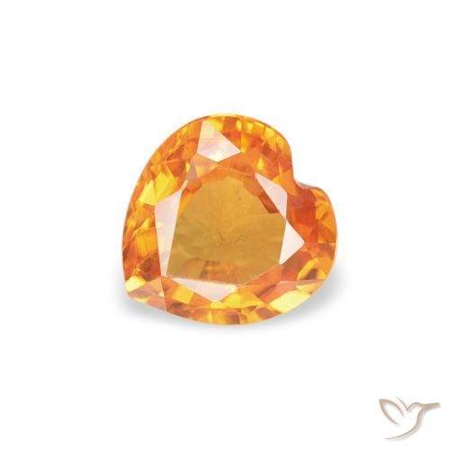 0.41ct 天然 中橙 蓝宝石, 心形, VVS