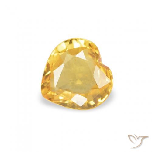 0.35ct 天然 金色 蓝宝石, 心形, VVS