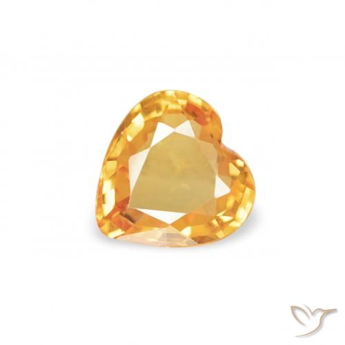 0.31ct 天然 蜜橙色 蓝宝石, 心形, VVS