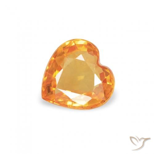 0.40ct 天然 中橙 蓝宝石, 心形, VVS