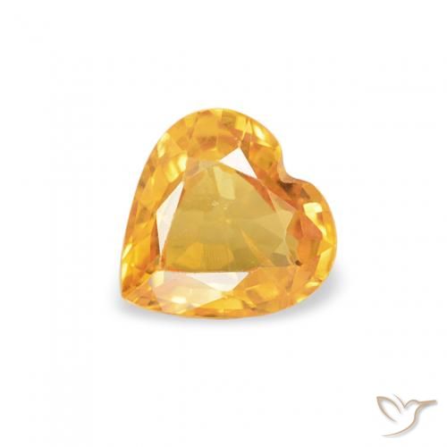 0.43ct 天然 橙金 蓝宝石, 心形, VS