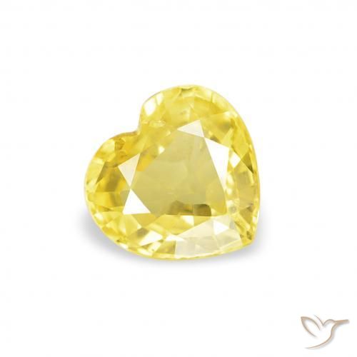0.39ct 天然 Medium Light-Yellow 蓝宝石, 心形, VS