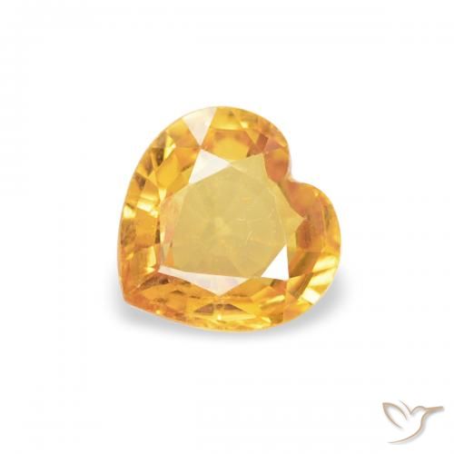 0.42ct 天然 橙金 蓝宝石, 心形, VS