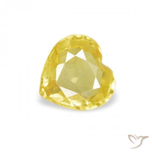 0.38ct 天然 黄色 蓝宝石, 心形, VVS-VS