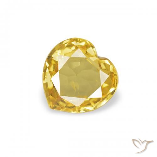 0.36ct 天然 蜜黄色 蓝宝石, 心形, VVS-VS