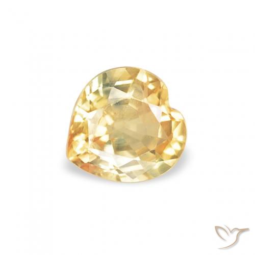 0.40ct 天然 浅金色 蓝宝石, 心形, VS