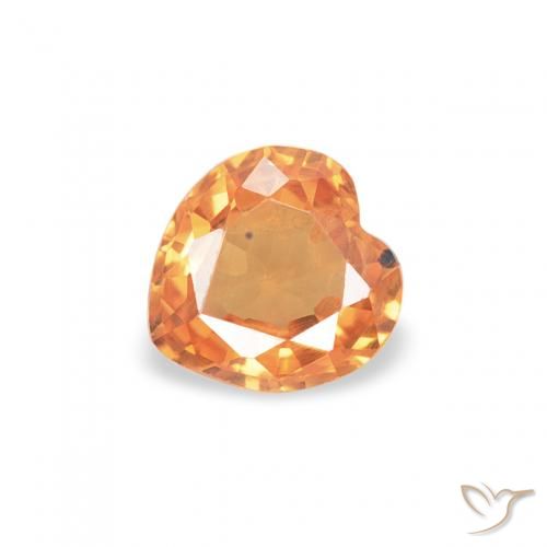 0.33ct 天然 亮橙色 蓝宝石, 心形, VS