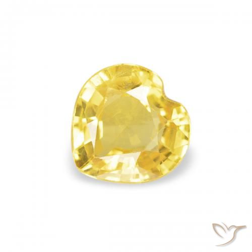 0.37ct 天然 中黄色 蓝宝石, 心形, VS