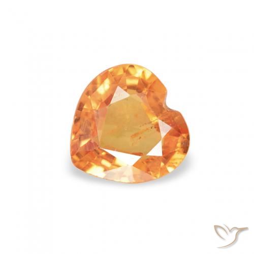 0.37ct 天然 亮橙色 蓝宝石, 心形, VS