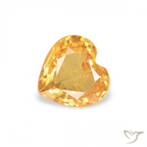 0.38ct 天然 中橙 蓝宝石, 心形, VS