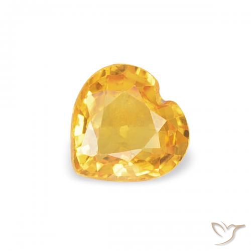 0.38ct 天然 亮金 蓝宝石, 心形, VS