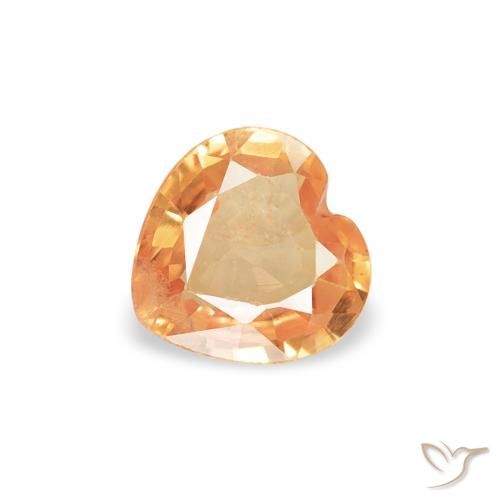 0.39ct 天然 浓橙色 蓝宝石, 心形, VS