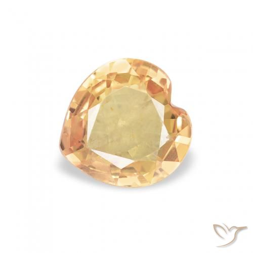 0.49ct 天然 金色 蓝宝石, 心形, VS
