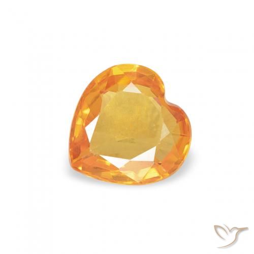 0.39ct 天然 中橙 蓝宝石, 心形, VS