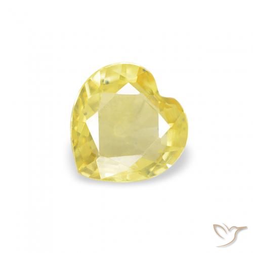 0.36ct 天然 淡黄色 蓝宝石, 心形, VS