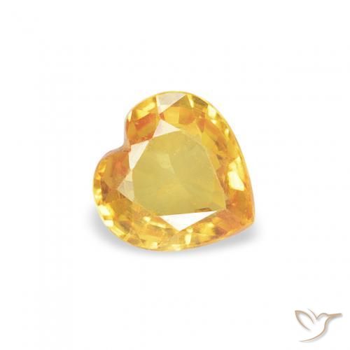 0.38ct 天然 金色 蓝宝石, 心形, VS