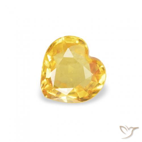 0.38ct 天然 金色 蓝宝石, 心形, VS