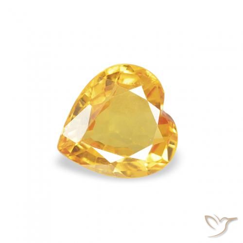 0.37ct 天然 金色 蓝宝石, 心形, VS