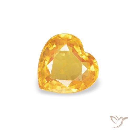 0.40ct 天然 金色 蓝宝石, 心形, VS