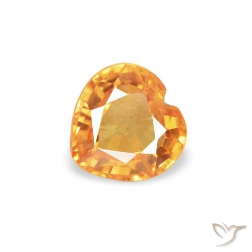 0.42ct 天然 橙金 蓝宝石, 心形, VS