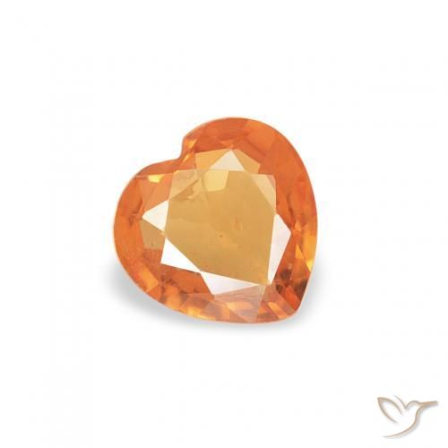 0.30ct 天然 杏橙 蓝宝石, 心形, VS