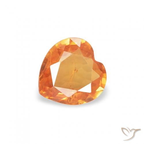 0.35ct 天然 亮橙色 蓝宝石, 心形, VS