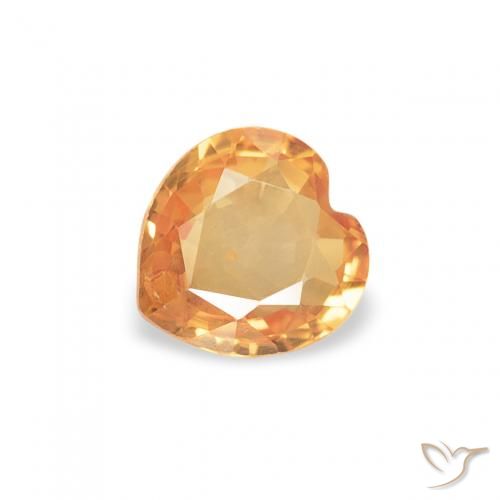 0.36ct 天然 蜜橙色 蓝宝石, 心形, VS