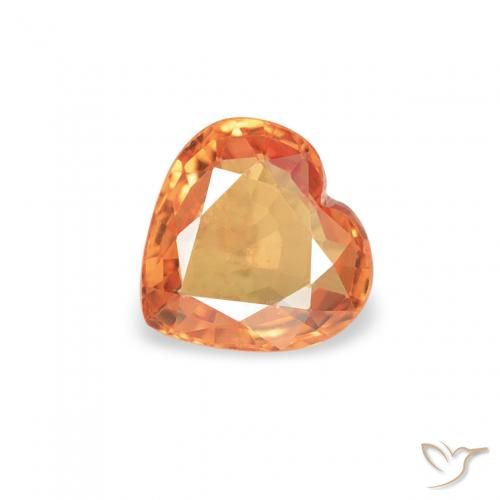 0.38ct 天然 亮橙色 蓝宝石, 心形, VS