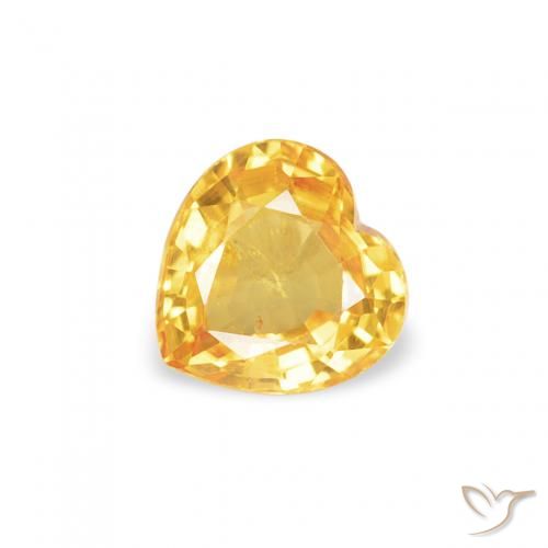 0.41ct 天然 金色 蓝宝石, 心形, VS