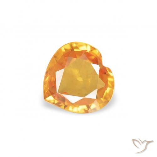 0.34ct 天然 中橙 蓝宝石, 心形, VS