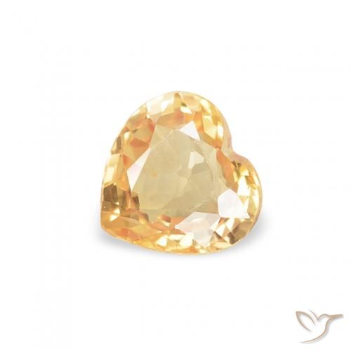 0.37ct 天然 金色 蓝宝石, 心形, VS