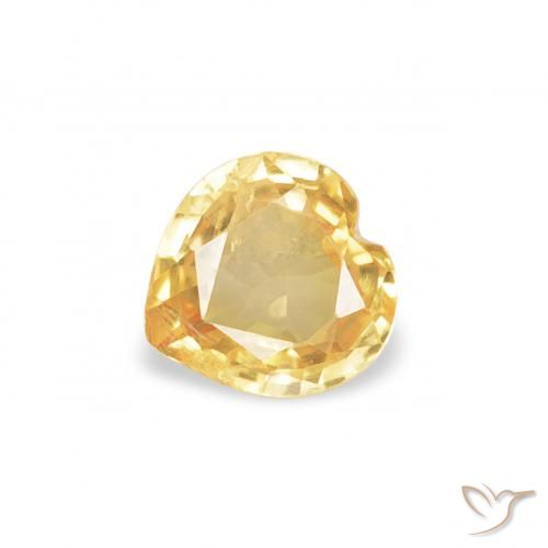 0.35ct 天然 亮金 蓝宝石, 心形, VS