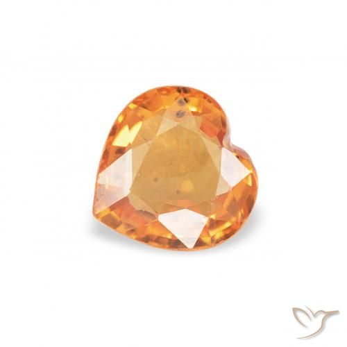 0.41ct 天然 深橙色 蓝宝石, 心形, VS