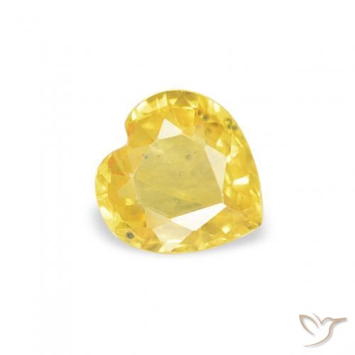 0.35ct 天然 蜜黄色 蓝宝石, 心形, VS