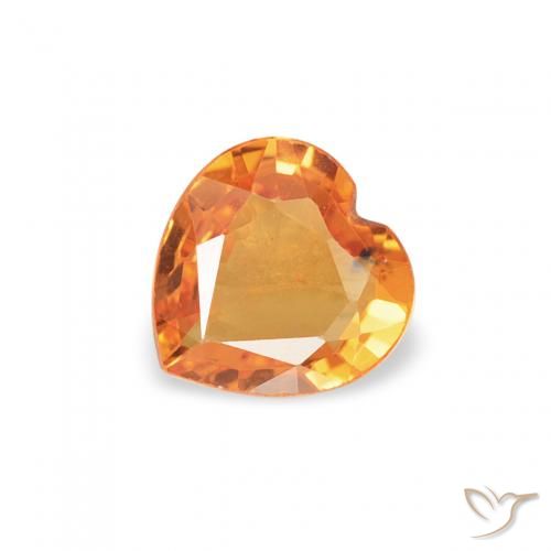 0.39ct 天然 杏橙 蓝宝石, 心形, VS