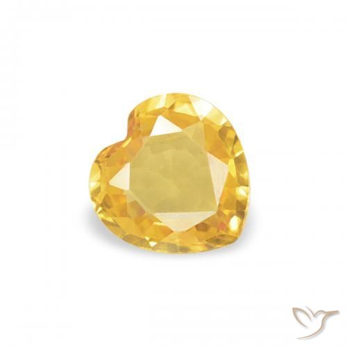 0.29ct 天然 金色 蓝宝石, 心形, VVS