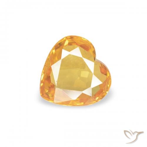 0.36ct 天然 橙金 蓝宝石, 心形, VS
