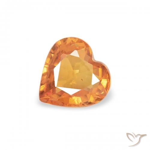 0.35ct 天然 杏橙 蓝宝石, 心形, VS