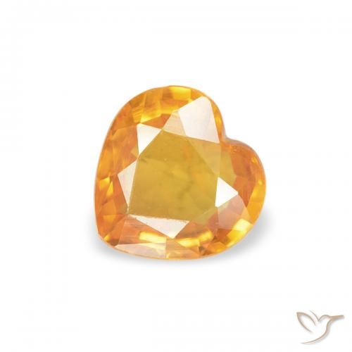 0.38ct 天然 杏橙 蓝宝石, 心形, VS