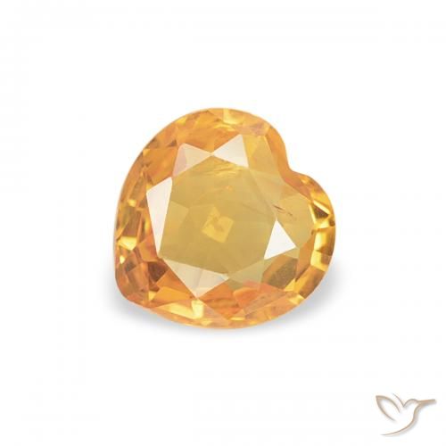 0.37ct 天然 浓橙色 蓝宝石, 心形, VS