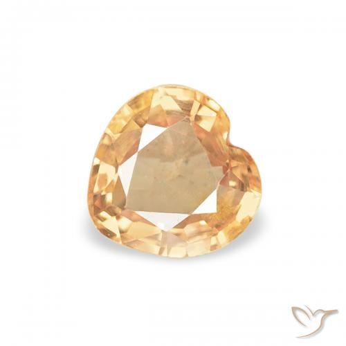 0.41ct 天然 浓橙色 蓝宝石, 心形, VS