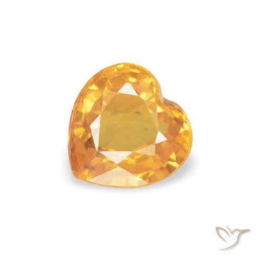 0.43ct 天然 Medium Light-Orange 蓝宝石, 心形, VS