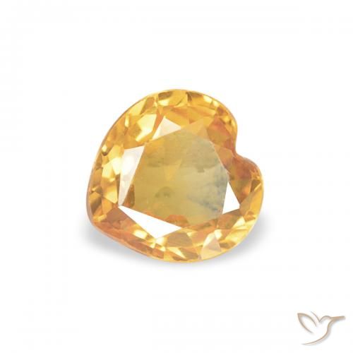 【予約】 0.42ct 天然深金色蓝宝石, VS 心形, 置物