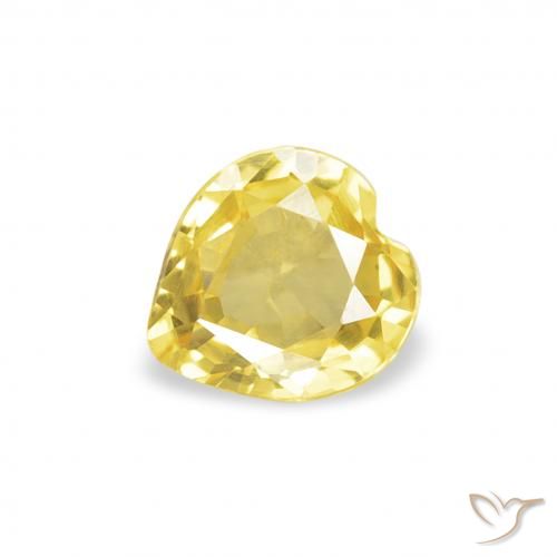0.33ct 天然 中黄色 蓝宝石, 心形, VVS-VS