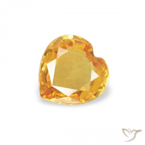 0.37ct 天然 深金橙色 蓝宝石, 心形, VVS-VS