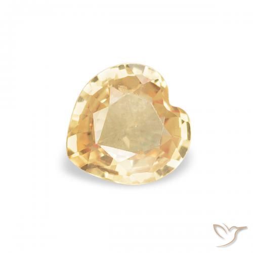 0.34ct 天然 金黄色 蓝宝石, 心形, VVS-VS