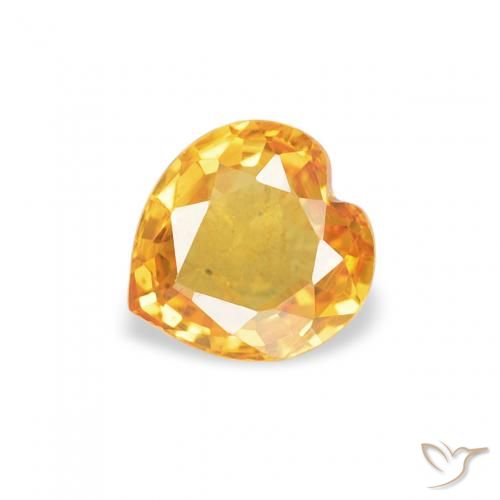 0.43ct 天然 深金橙色 蓝宝石, 心形, VVS-VS